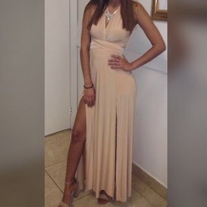 Cream Raped Up Long Dress